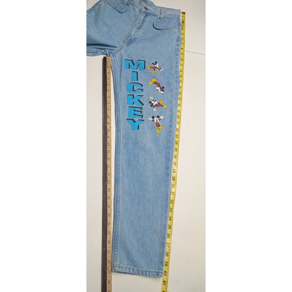 Y2K Mickey Unlimited Denim Jeans Junior Sz 3 Disney High Waist Tapered - Picture 7 of 15